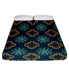 Flowers Pattern Design Abstract Fitted Sheet (california King Size)