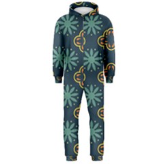 Flowers Pattern Design Abstract Hooded Jumpsuit (men)