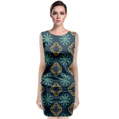 Flowers Pattern Design Abstract Classic Sleeveless Midi Dress