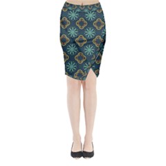 Flowers Pattern Design Abstract Midi Wrap Pencil Skirt