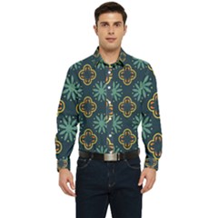 Flowers Pattern Design Abstract Men s Long Sleeve  Shirt