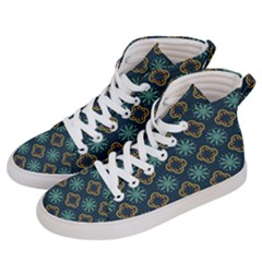 Flowers Pattern Design Abstract Men s Hi-top Skate Sneakers