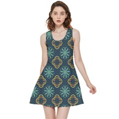 Flowers Pattern Design Abstract Inside Out Reversible Sleeveless Dress