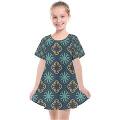 Flowers Pattern Design Abstract Kids  Smock Dress