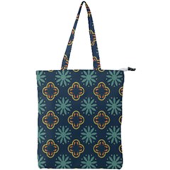 Flowers Pattern Design Abstract Double Zip Up Tote Bag by Maspions