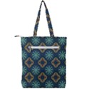 Flowers Pattern Design Abstract Double Zip Up Tote Bag View2