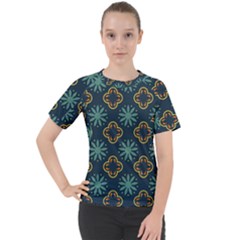 Flowers Pattern Design Abstract Women s Sport Raglan T-shirt