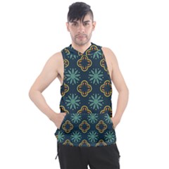 Flowers Pattern Design Abstract Men s Sleeveless Hoodie