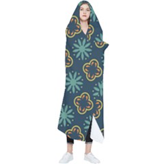 Flowers Pattern Design Abstract Wearable Blanket