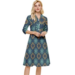 Flowers Pattern Design Abstract Classy Knee Length Dress