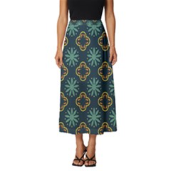 Flowers Pattern Design Abstract Classic Midi Chiffon Skirt