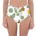 Nasturtium Flowers Plant Leaves Reversible High-Waist Bikini Bottoms View1