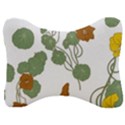 Nasturtium Flowers Plant Leaves Velour Seat Head Rest Cushion View1