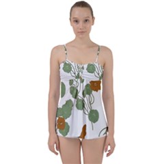 Nasturtium Flowers Plant Leaves Babydoll Tankini Top