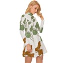 Nasturtium Flowers Plant Leaves Long Sleeve Velour Longline Dress View3