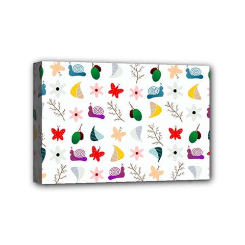 Snails Butterflies Pattern Seamless Mini Canvas 6  X 4  (stretched)