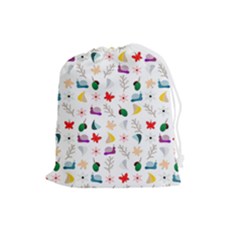 Snails Butterflies Pattern Seamless Drawstring Pouch (large)