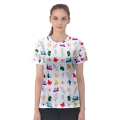 Snails Butterflies Pattern Seamless Women s Sport Mesh T-shirt