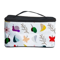 Snails Butterflies Pattern Seamless Cosmetic Storage Case