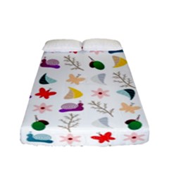 Snails Butterflies Pattern Seamless Fitted Sheet (full/ Double Size)