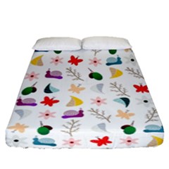 Snails Butterflies Pattern Seamless Fitted Sheet (queen Size)