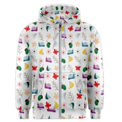 Snails Butterflies Pattern Seamless Men s Zipper Hoodie