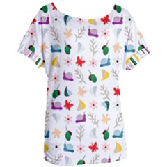 Snails Butterflies Pattern Seamless Women s Oversized T-shirt