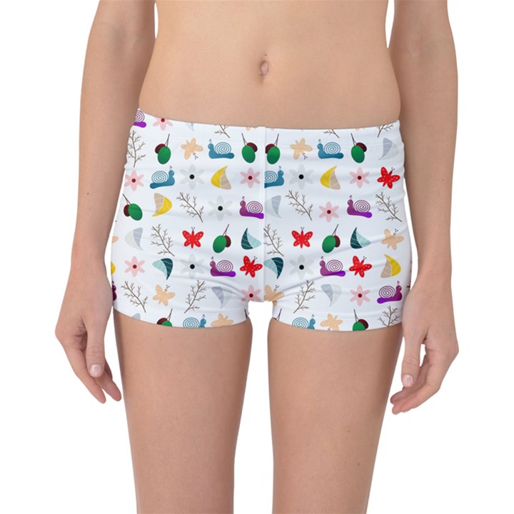 Snails Butterflies Pattern Seamless Boyleg Bikini Bottoms