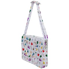 Snails Butterflies Pattern Seamless Cross Body Office Bag by Maspions