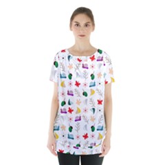 Snails Butterflies Pattern Seamless Skirt Hem Sports Top