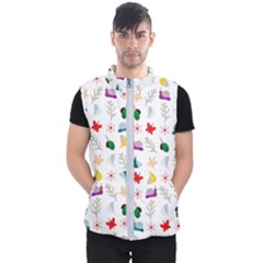 Snails Butterflies Pattern Seamless Men s Puffer Vest