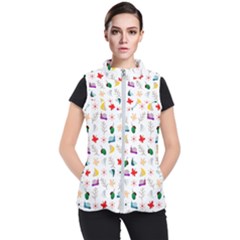 Snails Butterflies Pattern Seamless Women s Puffer Vest