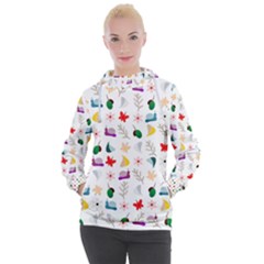 Snails Butterflies Pattern Seamless Women s Hooded Pullover