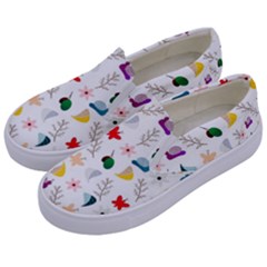 Snails Butterflies Pattern Seamless Kids  Canvas Slip Ons