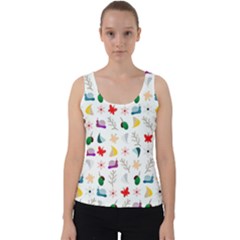 Snails Butterflies Pattern Seamless Velvet Tank Top