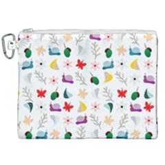 Snails Butterflies Pattern Seamless Canvas Cosmetic Bag (xxl)