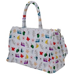 Snails Butterflies Pattern Seamless Duffel Travel Bag