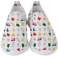 Snails Butterflies Pattern Seamless Kids  Slip On Sneakers