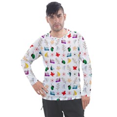 Snails Butterflies Pattern Seamless Men s Pique Long Sleeve T-shirt