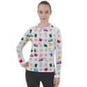 Snails Butterflies Pattern Seamless Women s Pique Long Sleeve T-Shirt View1