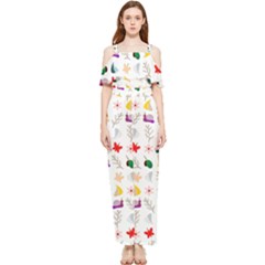 Snails Butterflies Pattern Seamless Draped Sleeveless Chiffon Jumpsuit