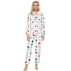 Snails Butterflies Pattern Seamless Womens  Long Sleeve Velvet Pocket Pajamas Set