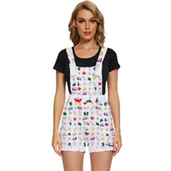 Snails Butterflies Pattern Seamless Short Overalls by Maspions