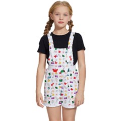 Snails Butterflies Pattern Seamless Kids  Short Overalls by Maspions