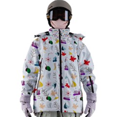 Snails Butterflies Pattern Seamless Women s Zip Ski And Snowboard Waterproof Breathable Jacket by Maspions