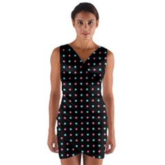 Pattern Dots Dot Seamless Wrap Front Bodycon Dress