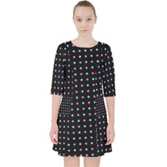 Pattern Dots Dot Seamless Quarter Sleeve Pocket Dress