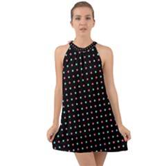 Pattern Dots Dot Seamless Halter Tie Back Chiffon Dress