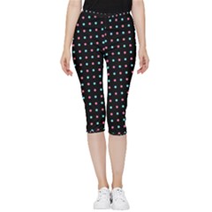 Pattern Dots Dot Seamless Inside Out Lightweight Velour Capri Leggings 