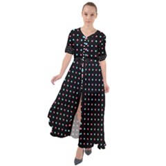 Pattern Dots Dot Seamless Waist Tie Boho Maxi Dress